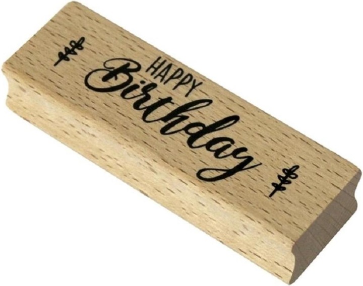 Produktbild Artoz Motivstempel Happy Birthday Text, Hellbraun