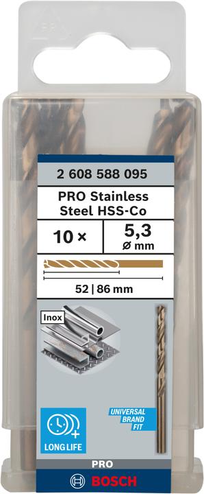 Actual product image Bosch Professional Zubehör Metal drill bits HSS-Co, DIN 338. For rotary drills/drivers (5.3 mm)