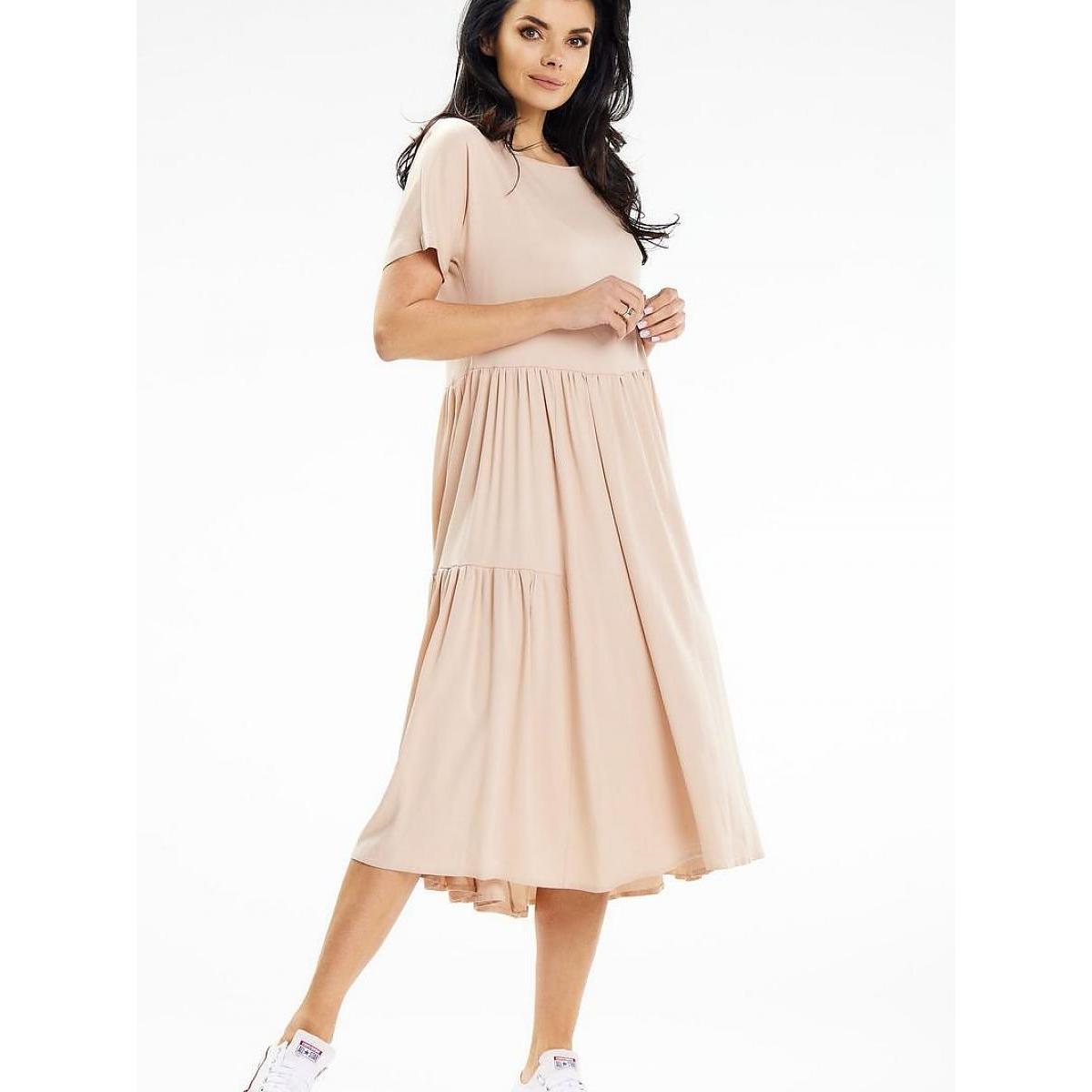 Awama, Damen, Kleider, Alltagskleid model, Beige, (M)