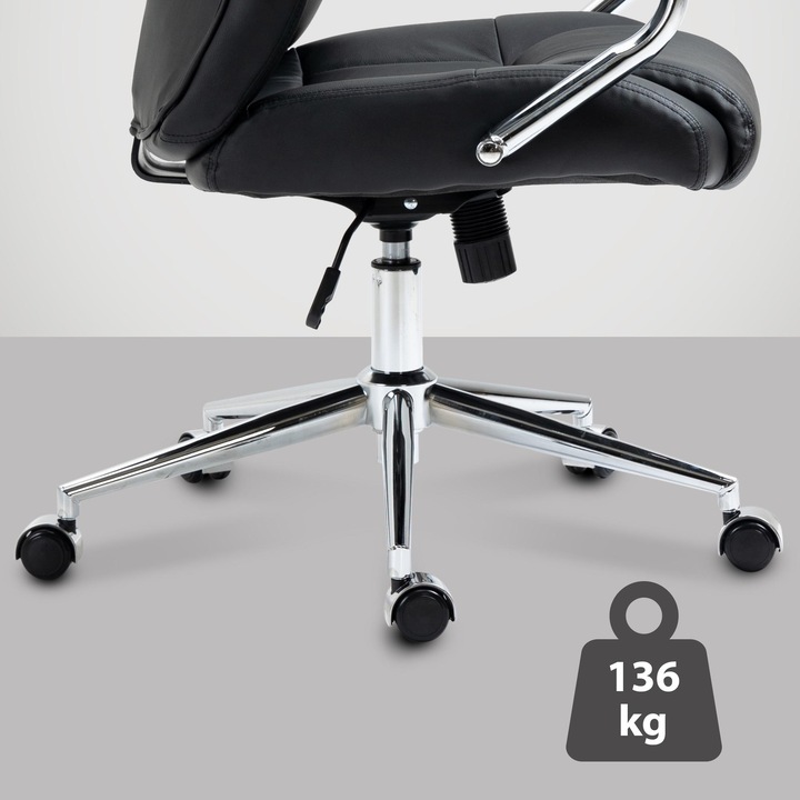 Actual product image CLP Office chair Salford real leather, black