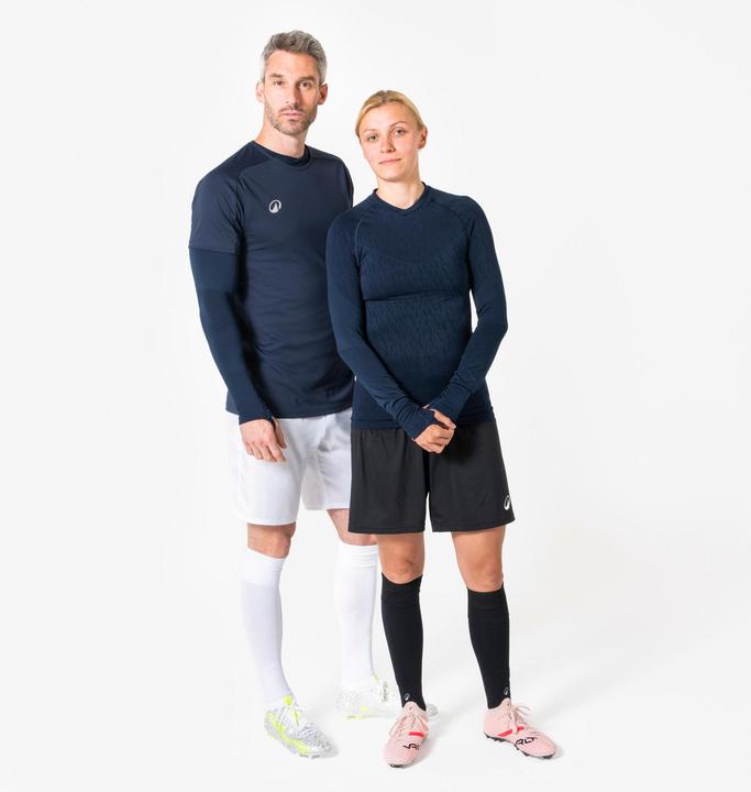 Image du produit Kipsta Maillot de football fonctionnel à manches longues pour hommes/femmes - Keepdry bleu foncé (M)