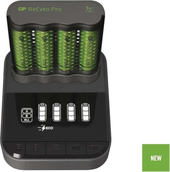 Produktbild GP Batteries GP Pro P461 nabíječka, USB, 60 min. + 4x AA Recyko+ 2700 (1 Stk., AA, AAA)