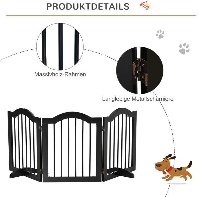 Actual product image Swisshandel24 Dog barrier fence Protective fence Dog fence Configuration fence 3-piece with two support feet rod