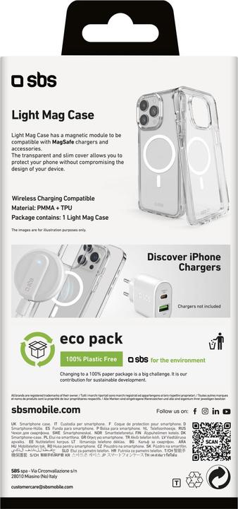 Actual product image SBS Light Mag Cover compatible for iPhone 16 Pro transparent (Apple iPhone 16 Pro)