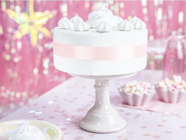 Actual product image Partydeco Satin ribbon, light powder pink, 25mm/25m (1 pc. / 25 lm) (1x)