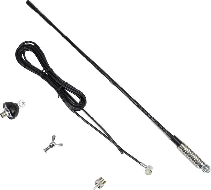 Produktbild PNI CB-Antenne S60 mit Butterfly, Spiesslänge 59 cm, mit Halterung, 4 m Kabel und PL-Stecker, Glasfas