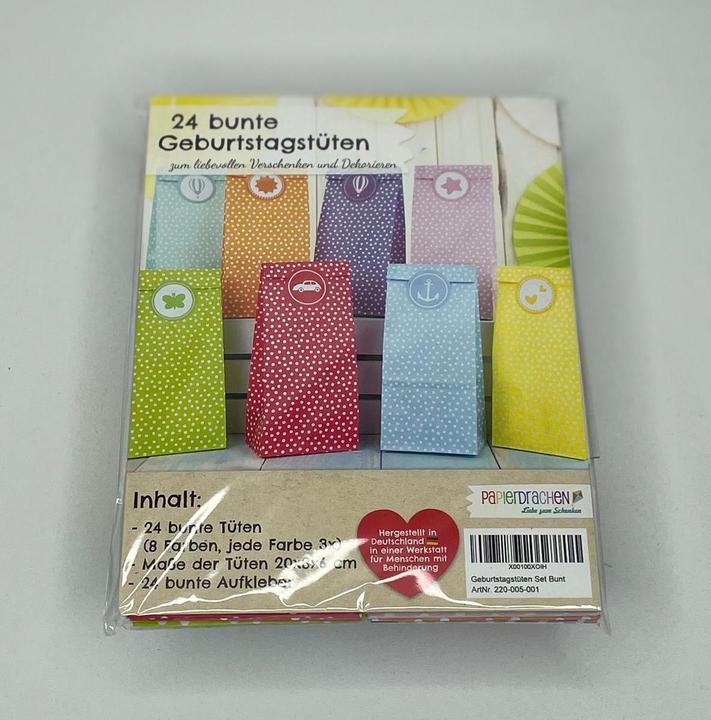 Produktbild Papierdrachen 24 Partytüten (Geschenktüte, 24 x)