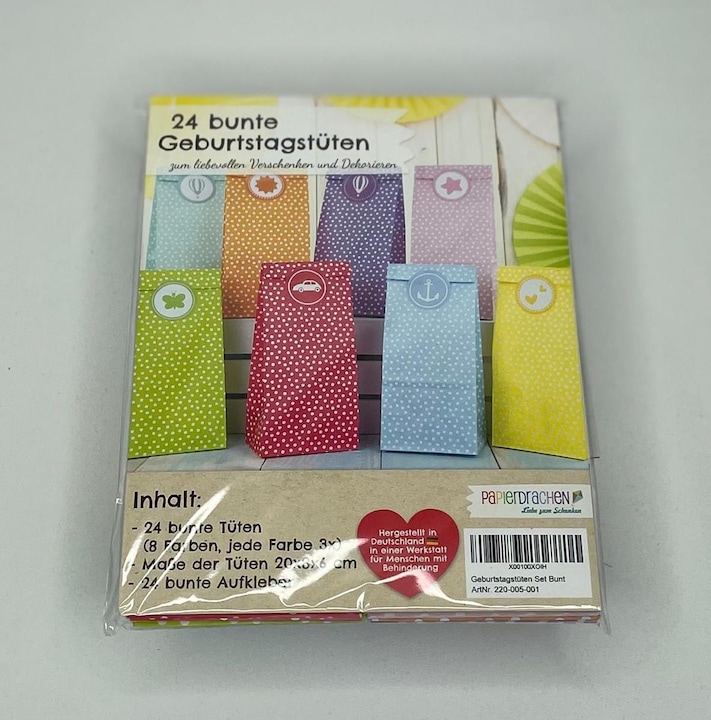 Image du produit Papierdrachen 24 sacs de fête (Pochette cadeau, 24 x)