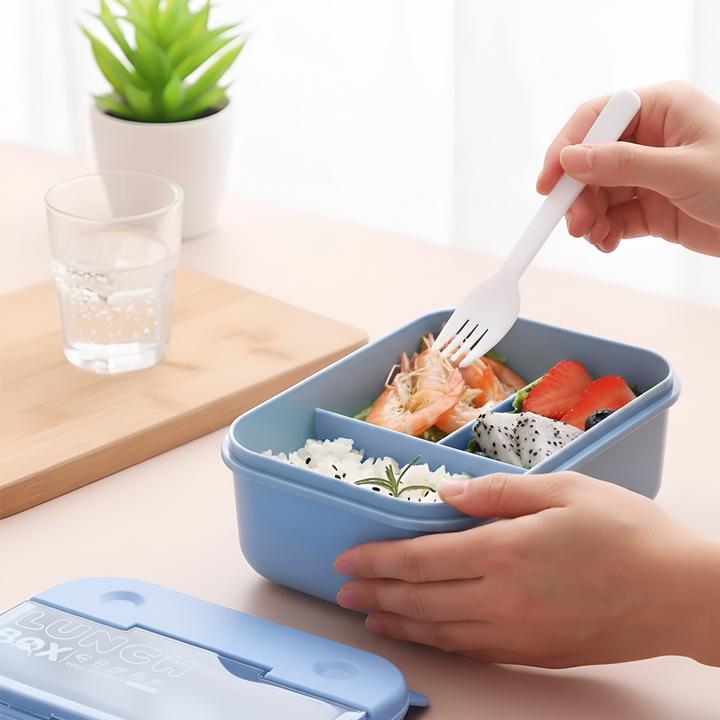 Produktbild Cheffinger Lunchbox 700ml 3 Fächer mit Besteck