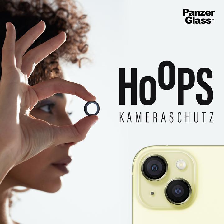 Actual product image PanzerGlass Hoops Camera Lens Protector (1 Piece, Apple iPhone 15, Apple iPhone 15 Plus)