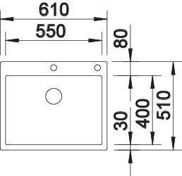 Image du produit Blanco Claron 550-IF/A (Evier encastré, 61 cm, 51 cm)