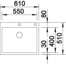 Produktbild Blanco Claron 550-IF/A (Einbauspüle, 61 cm, 51 cm)