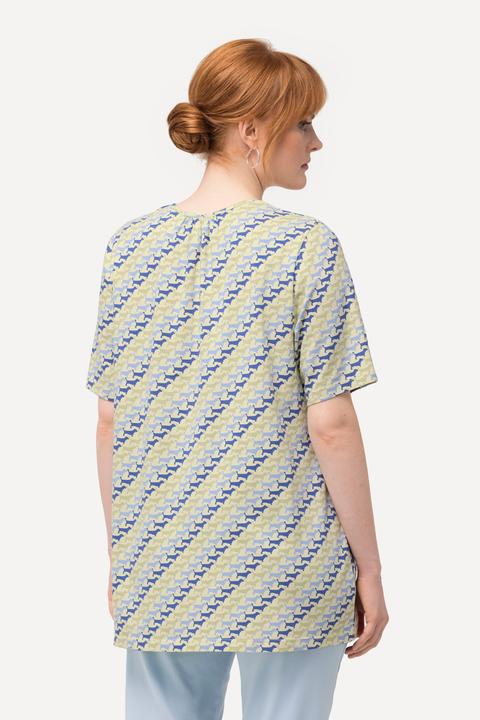 Actual product image Ulla Popken Dog Print Pleat Stretch Tee (46, 48)