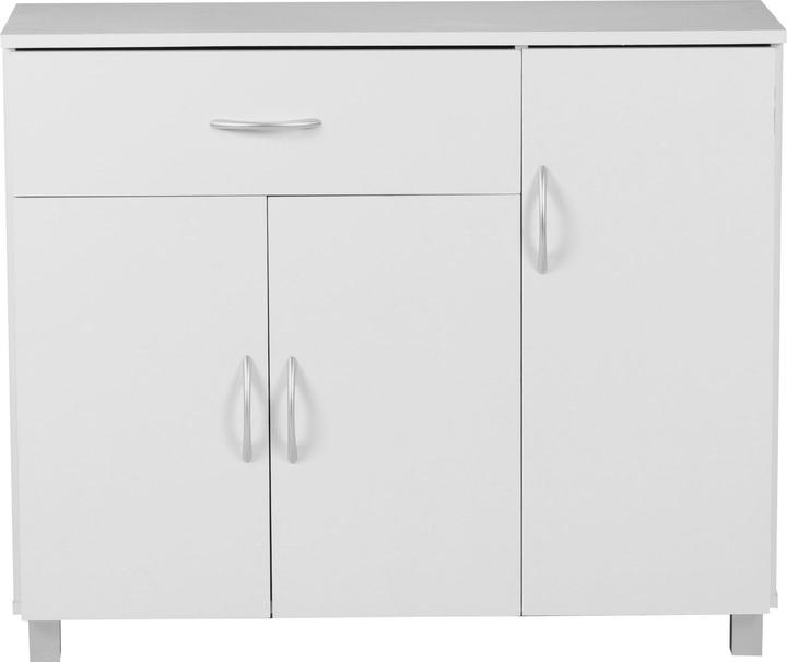 Image du produit FineBuy Buffet en bois plaqué blanc (90 x 30 x 75 cm)