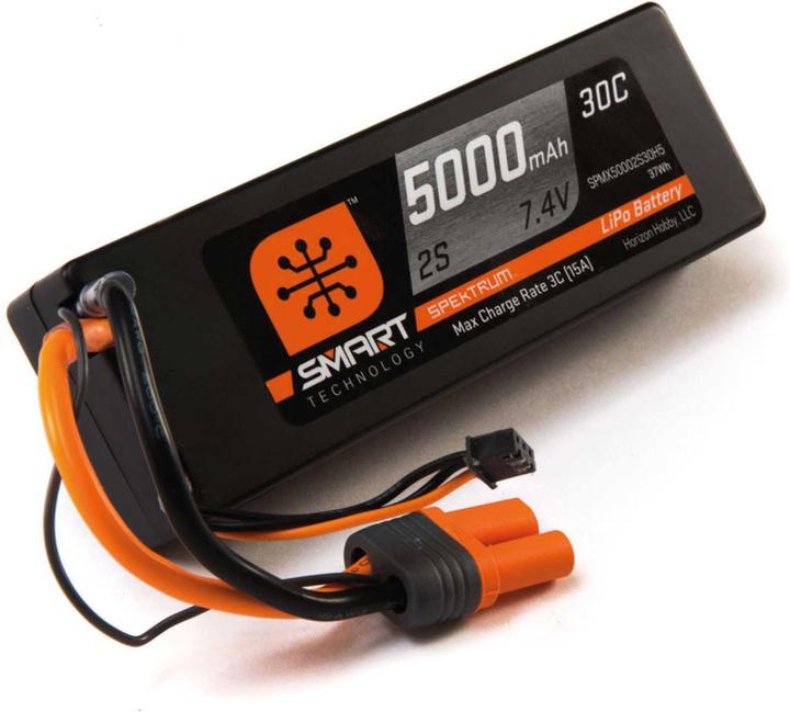 Produktbild Spektrum LiPo Akku 5000mah 2S 7.4V Smart LiPo 30C, Hardcase, iC5 (7.40 V, 5000 mAh)
