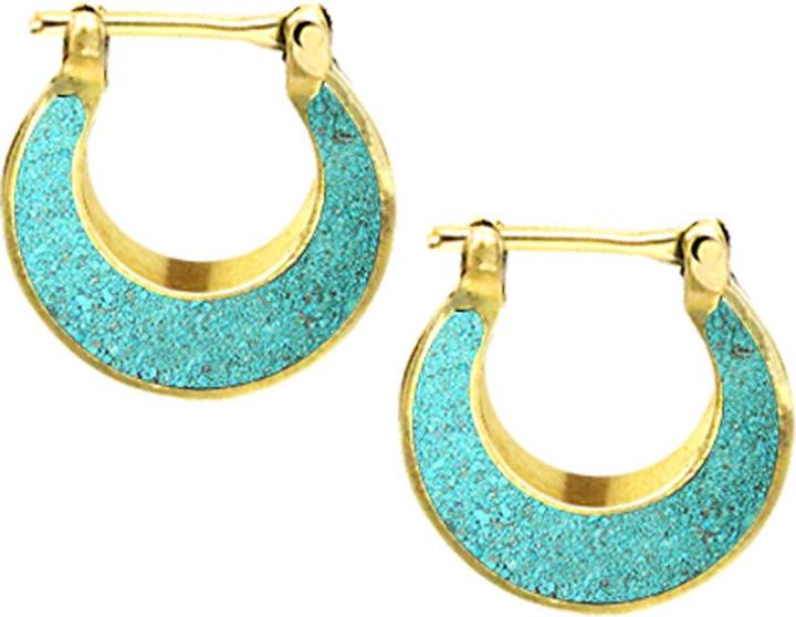 Immagine prodotto Star Piercing Ohrring vergoldet Basic mit Türkis Stein (Ottone, Mnerale)
