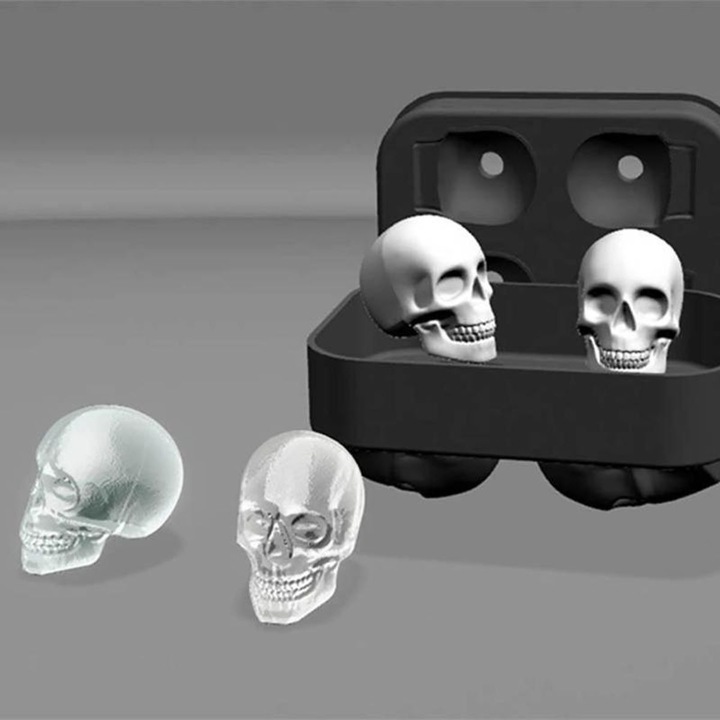 Produktbild König Design Silikon Eiswürfelform Totenkopf Skull Eiswürfel Eis für Whiskey Wein Bar Party