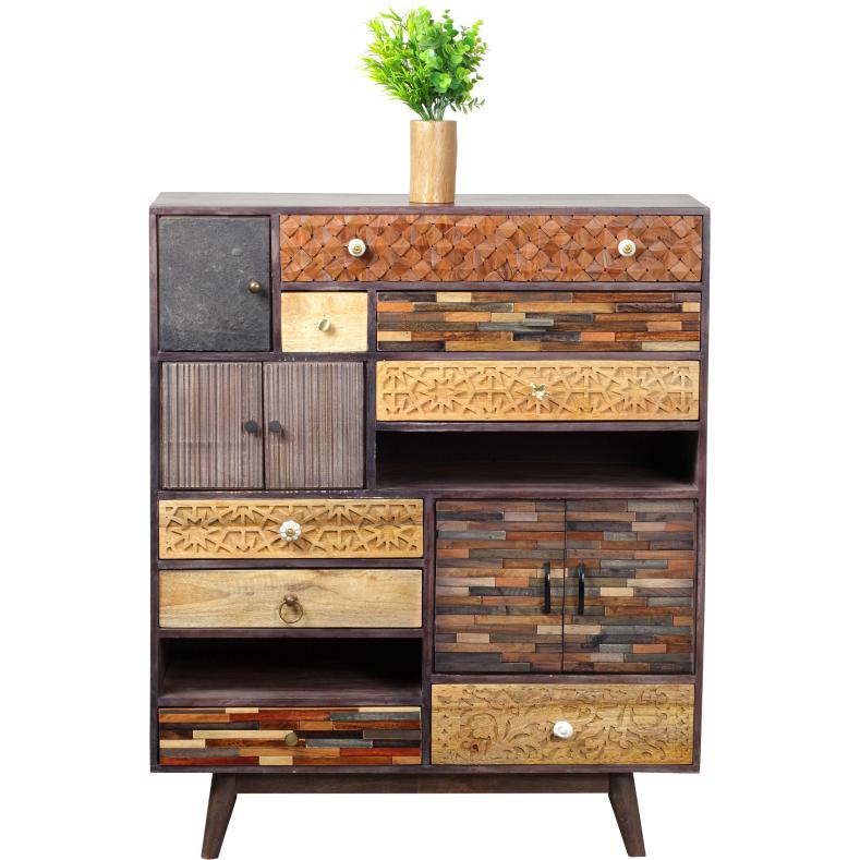 Garden Pleasure, Kommode + Sideboard, Unsere Kommode TOBOL mit ihrer ausdrucksstarken Optik (Unikat-Look) aus mehreren M...