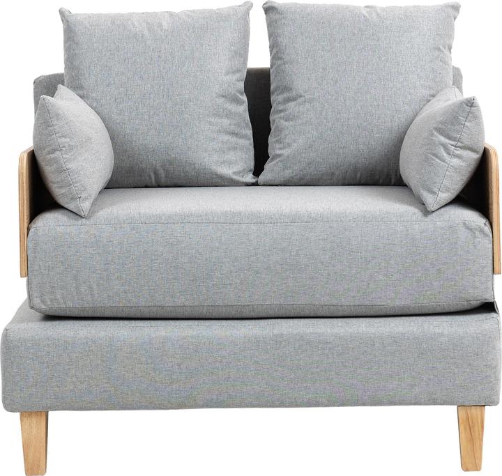 Produktbild En.Casa 1-Sitzer-Schlafsofa Seinlus 81x88x68 cm Hellgrau (1-Sitzer)