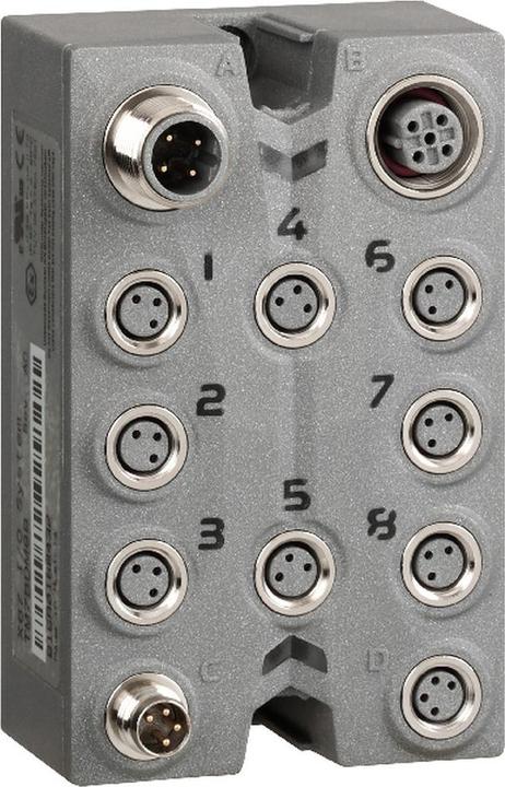 Produktbild Schneider Electric Erweiterungsblock, TM7, IP67, 8 DE/DA, 24V DC, 0,5A, M8-Steckverbinder TM7BDM8B