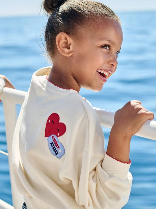 Produktbild Vertbaudet M‰dchen Sweatshirt mit Patches und Picotkante am Auschnitt Recycling-Polyester (158)