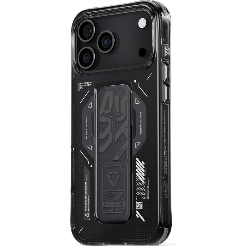 Skinarma Helio Case for iPhone 17 Pro Max Magnetic Charging + Grip Stand Graphite (Apple iPhone 17 Pro Max), Cover smartphone, Grigio