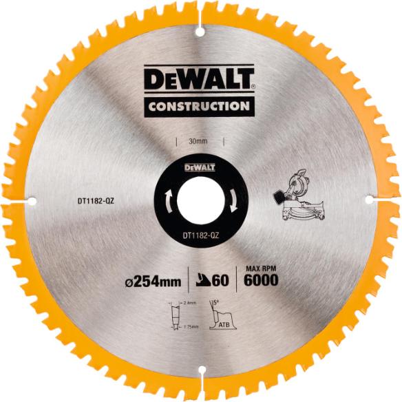 Productafbeelding DeWalt pjūklas tarczowa do cięcia drewna 254