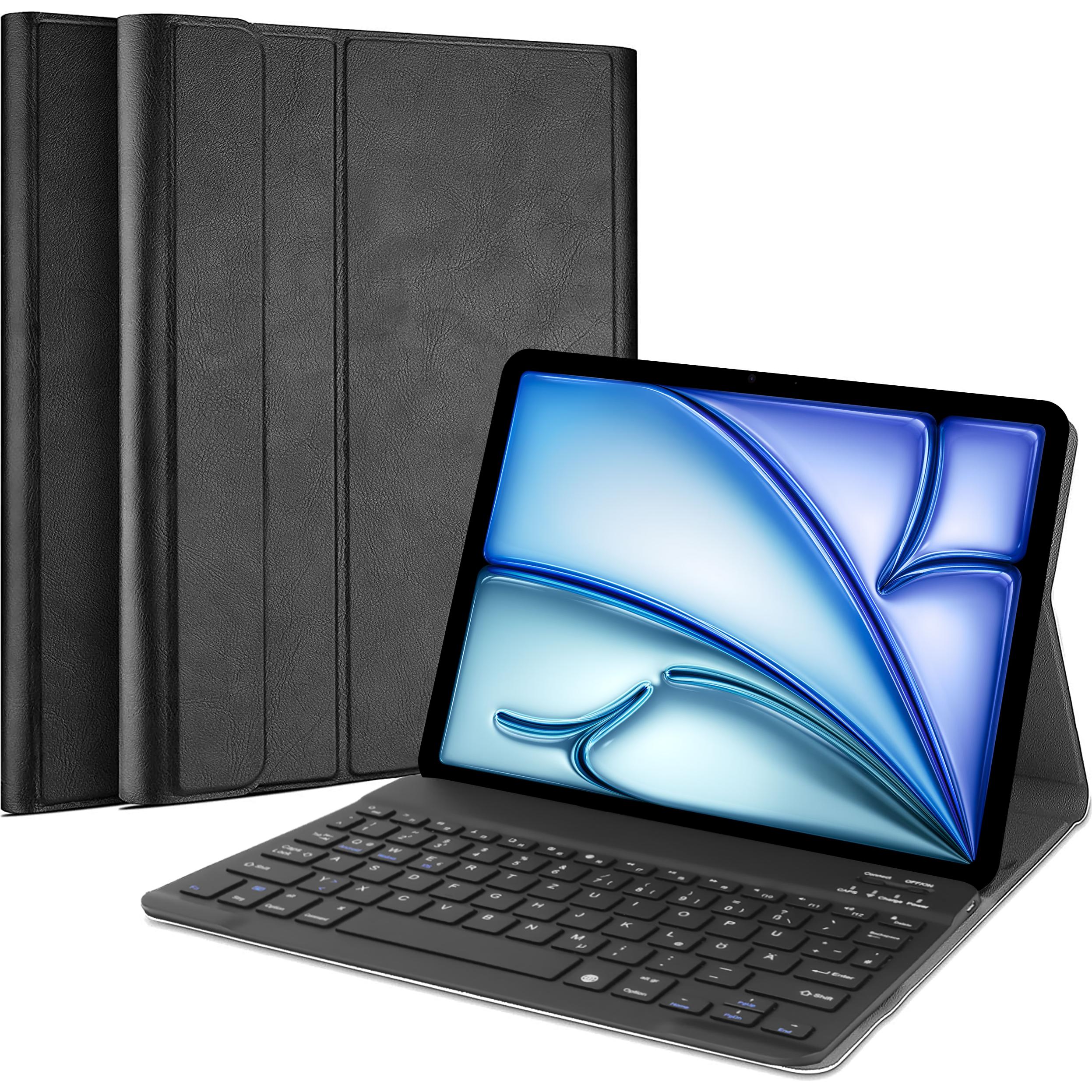 Cazy Tastatur Hülle mit magnetisch Abnehmbarer Tastatur (DE), Tablet Tastatur, Schwarz