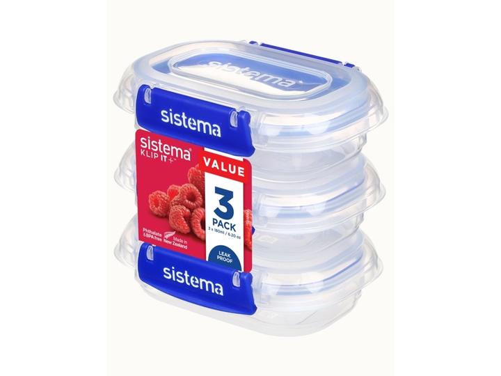 Actual product image Sistema Rectangle Klip it Plus 3 Pack 180ml (0.18 l)