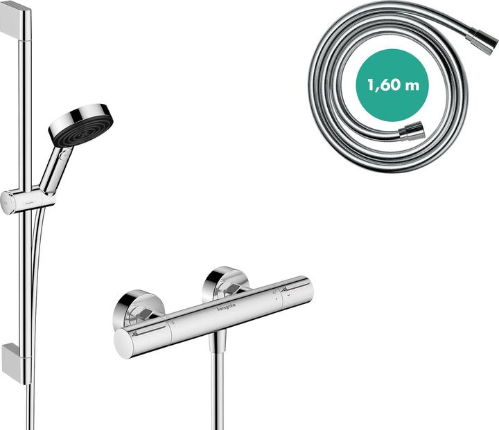 Produktbild hansgrohe Pulsify Select S Brauseset 105, 3jet Relaxation, Ecostat Element, EcoSmart, Brausestange 6