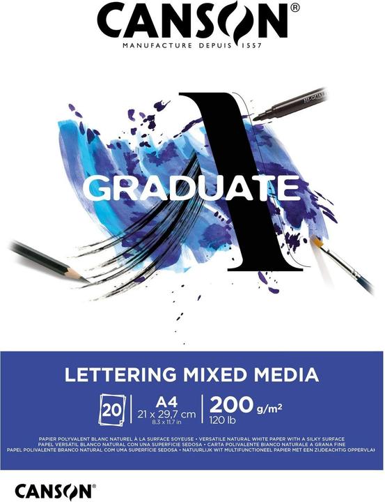 Actual product image Canson Study pad GRADUATE LETTERING MIXED MEDIA, DIN A4 (A4, Plain)