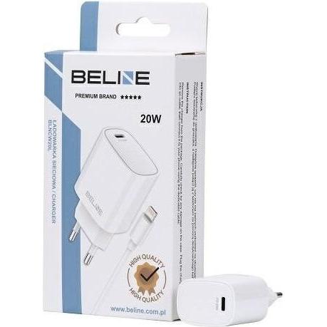 Beline Ład. siec. 1x USB-C 20W + kabel lightning biała /white PD3.0 BLNCW20L (20 W), USB Ladegerät, Weiss