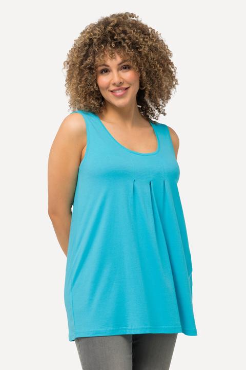 Produktbild Ulla Popken Top, Zierfalten, A-Linie, Rundhals, ärmellos, Modal (60)