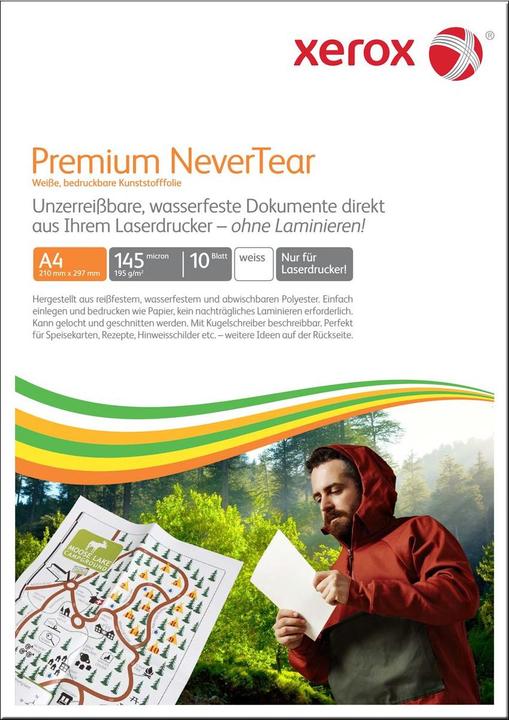 Produktbild Xerox Kopierfolie Premium NeverTear DIN A4 145µm Polyester weiss 10 Folien/Pack. (10 x, A4)