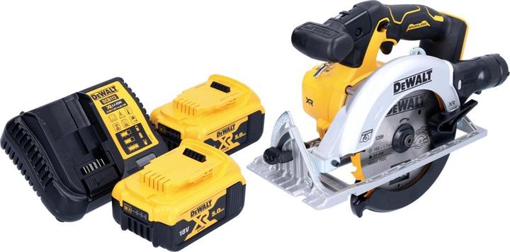 Actual product image DeWalt DCS 565 P2 Cordless circular saw 18 V 165 mm brushless + 2x battery 5.0 Ah + charger