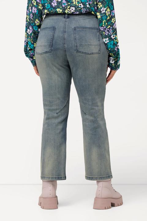 Produktbild Ulla Popken Jeans Mandy, Farbspritzer, Ziernaht, weites Bein (56)