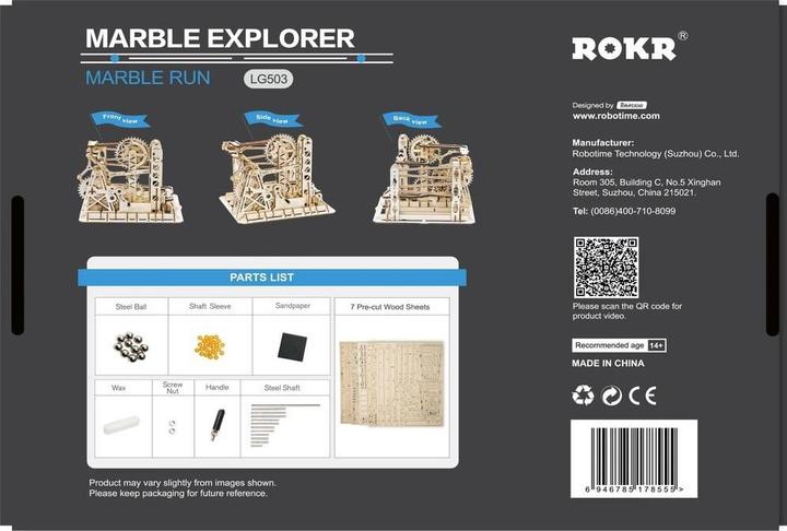 Produktbild Rokr Murmelbahn Holzbausatz : Explorer