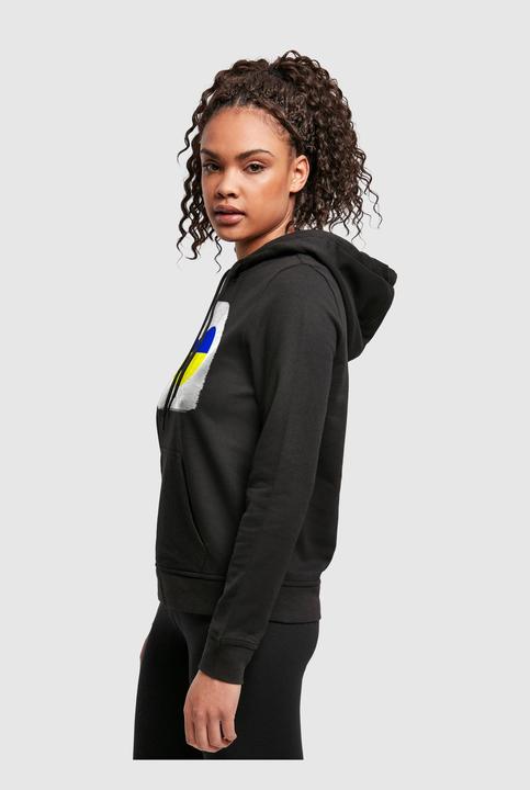 Produktbild Merchcode Ladies Peace - Brush Heart Black Basic Hoody - 161629 (XXL)