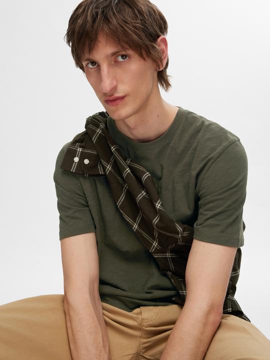 Image du produit Selected T-shirt en coton filé flamme (L)