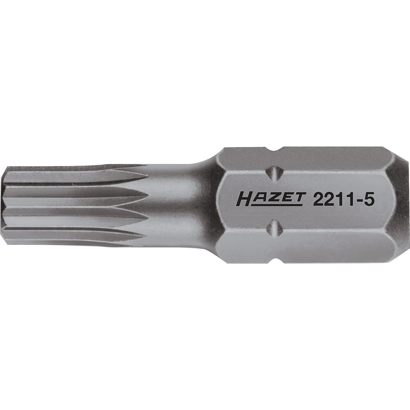 Thumbnail - HAZET, Bits, Bit 2211-5 ∙ Sechskant6,3 (1/4 Zoll) ∙ Innen Vielzahn Profil XZN ∙ M5 (M5)