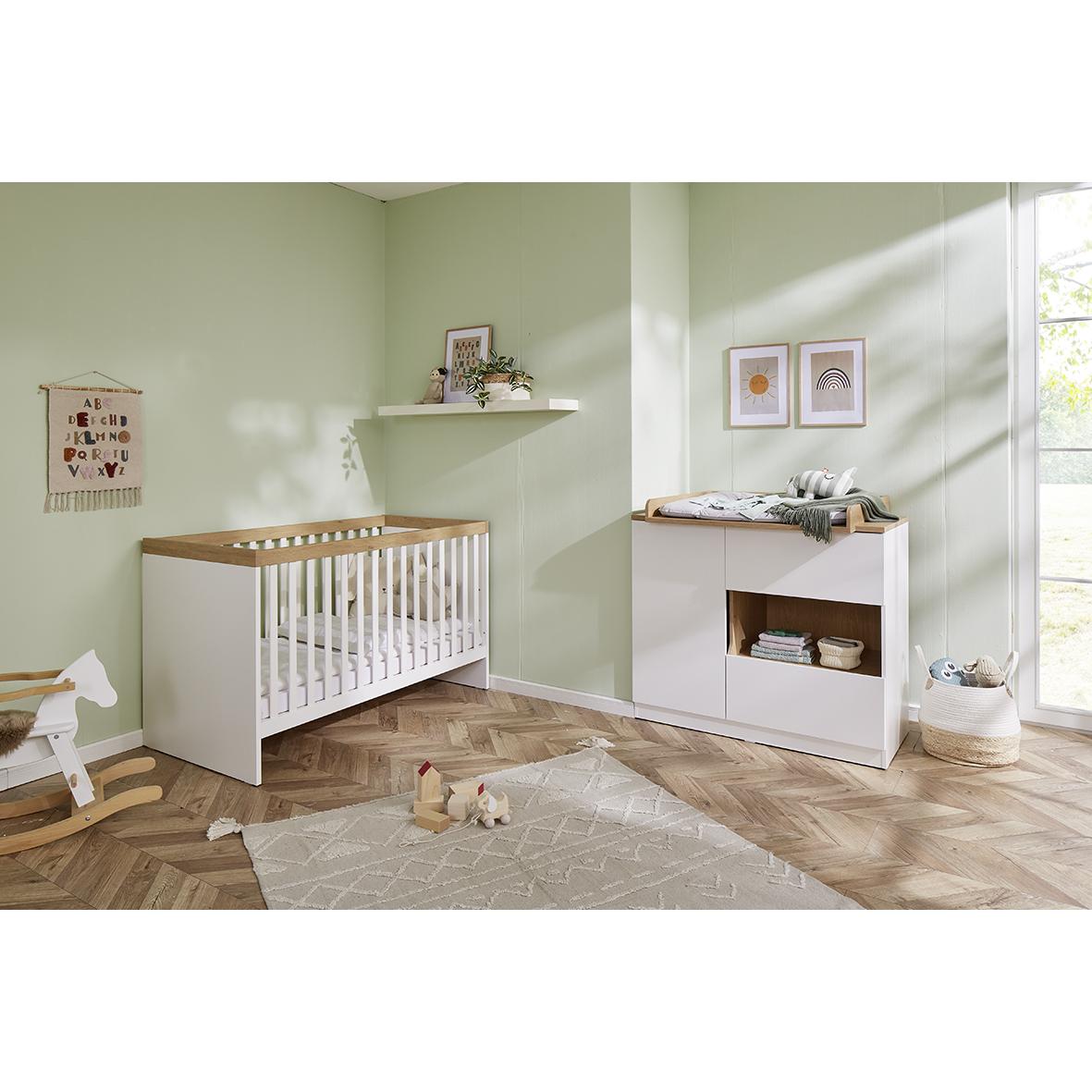 Pinolino, Komplett-Babyzimmer, Kinderzimmer-Set „Linje” breit, 2-tlg. (Wickelkommode)