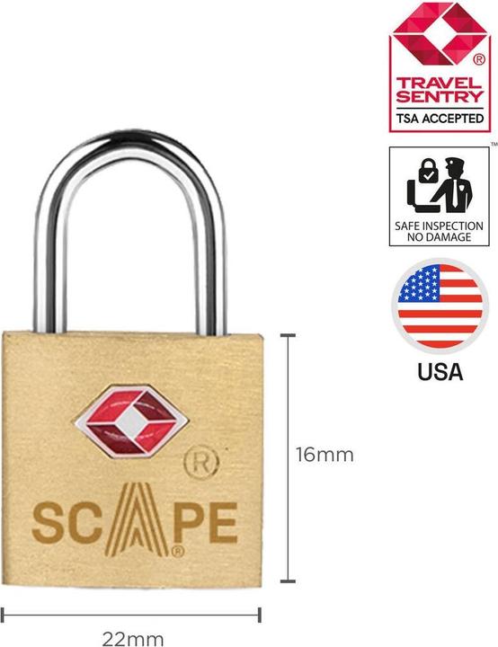 Actual product image Scape Travel Tastensperre Messing rechteckig