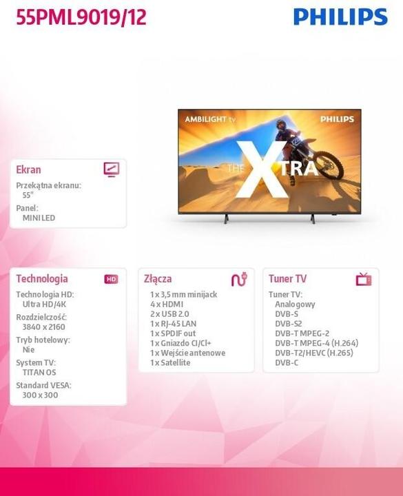Actual product image Philips Ambilight Xtra 55PML9019 4K Quantum Dot (55", LED, 4K)