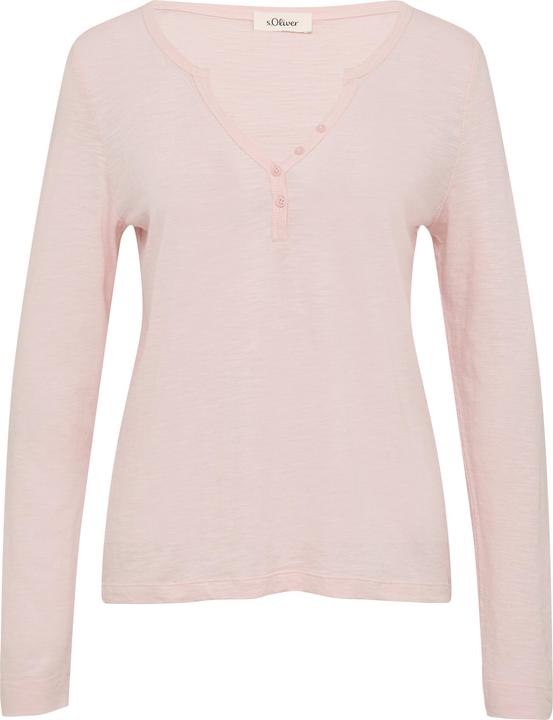 Image du produit S.Oliver T-Shirt Langarmshirt mit Henley-Ausschnitt und Flammgarnstruktur (46)