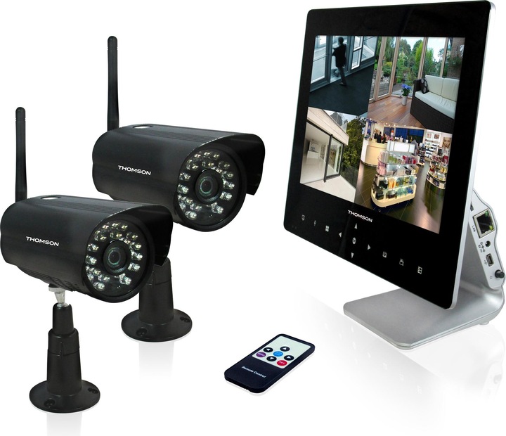 Actual product image Thomson 512330 Wireless surveillance camera set with 2 cameras 1280 x 720 pixels 2.4 GHz (1280 x 720 pixels)