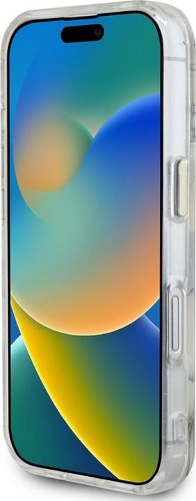 Immagine prodotto Guess Glitter Flowers Triangle Buttons MagSafe case for iPhone 16 white (Apple iPhone 16)