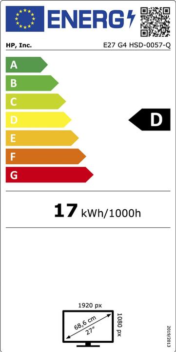 Energy Label HP E27 G4 (1920 x 1080 pixels, 27")