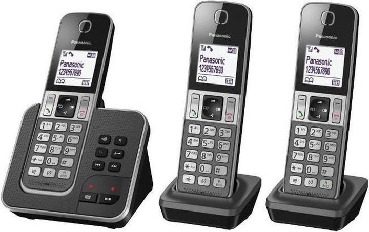 Productafbeelding Panasonic KX-TGD323 - Trio DECT telefoon - Antwoordapparaat - Zwart