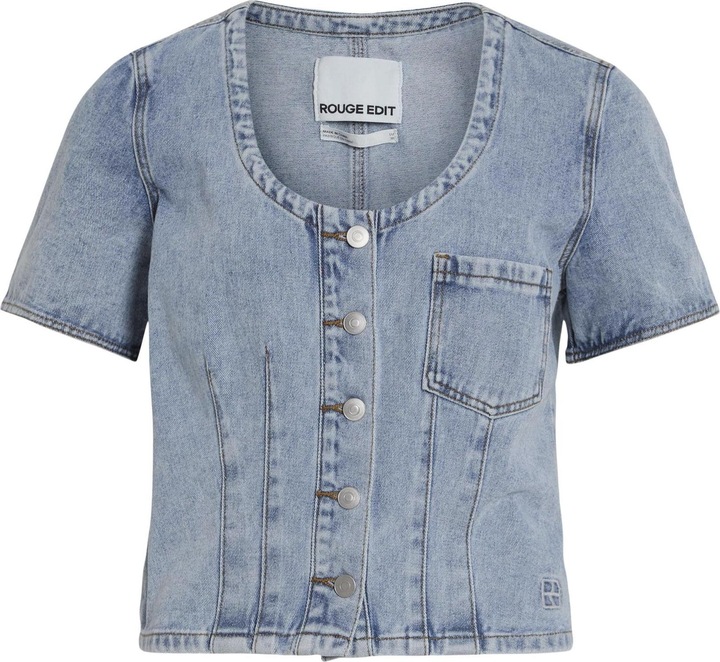 Produktbild Rouge Edit Denim Oberteil mit kurzen Ärmeln (42)