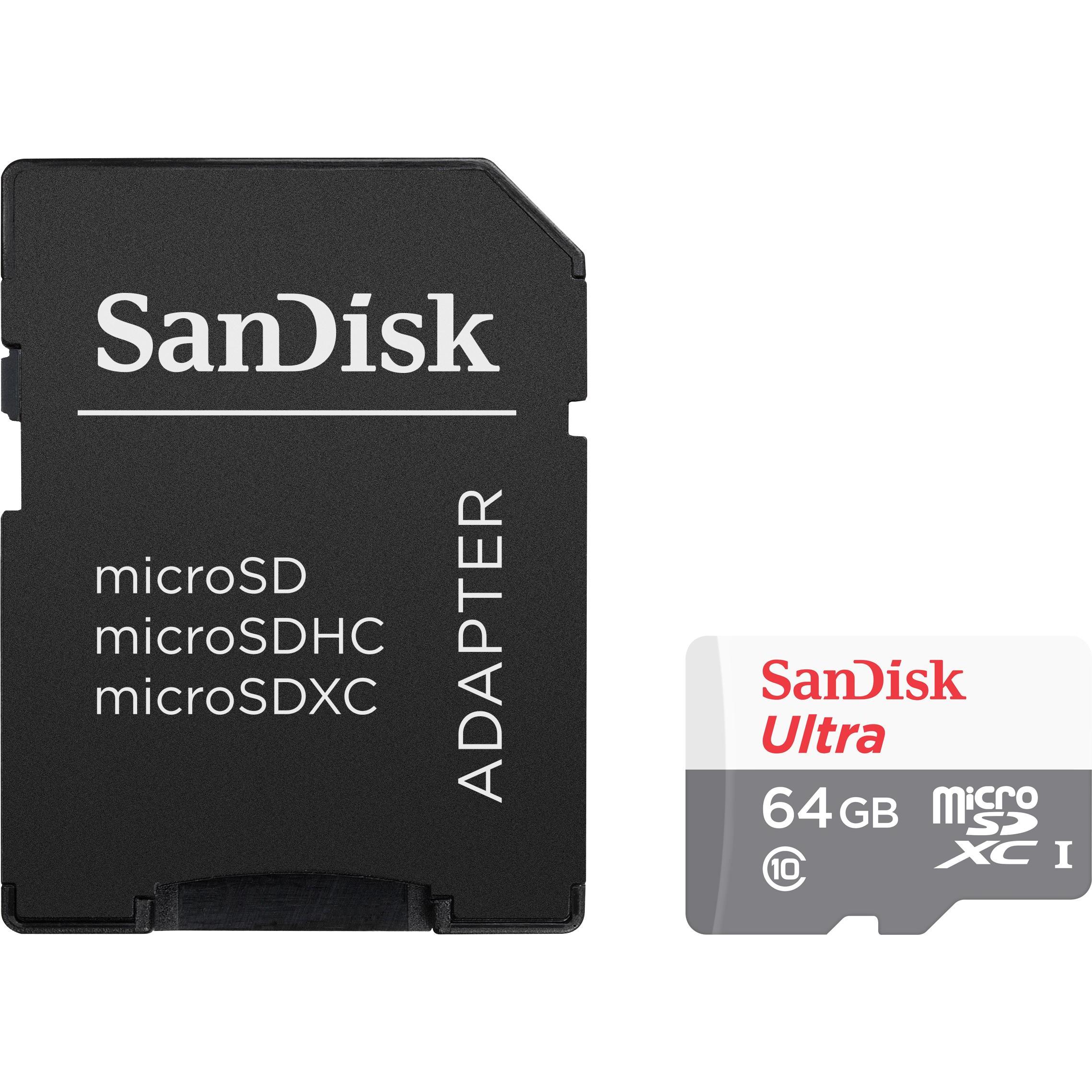 Thumbnail - SanDisk Ultra Lite microSDXC (64 GB, microSDXC, U1, UHS-I), Speicherkarte, Grau, Weiss